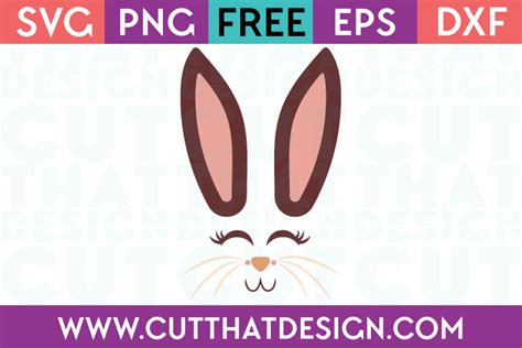 Ready to ship in 1 business day. Free SVG Files | Free Bunny Face SVG Design Cut That Design