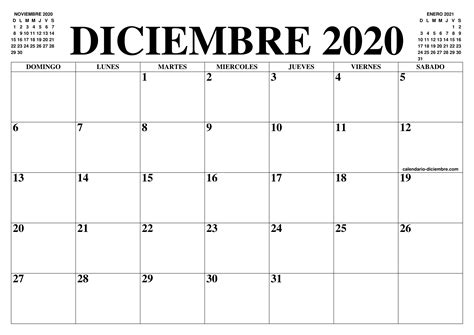Calendario Diciembre 2020 El Calendario Diciembre Para Imprimir