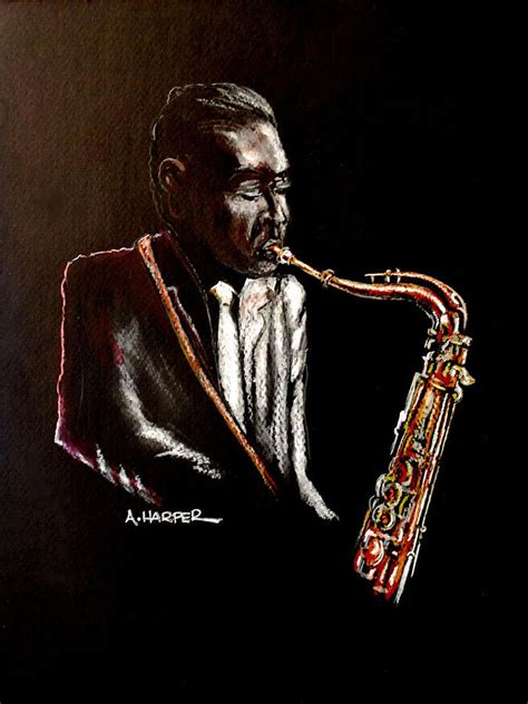 Saxophone Player Painting By Amos Harper Fine Art America