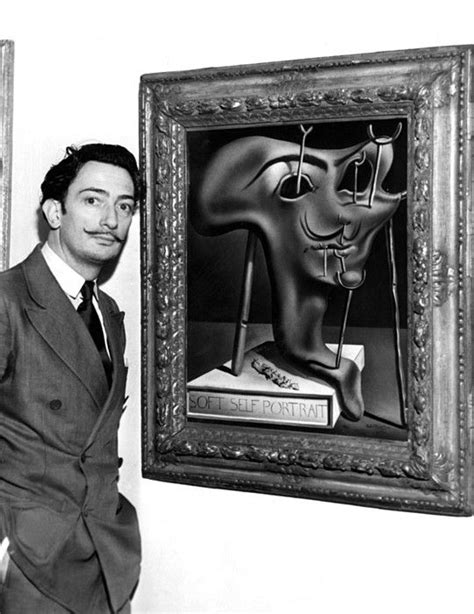 Salvador Dali Showing Off His Piece By Everett Salvador Dali
