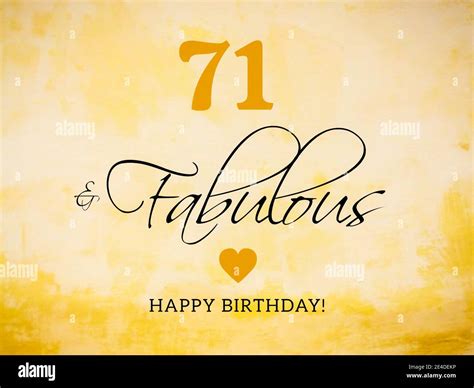71st Birthday Card Wishes Illustration Stock Photo Alamy