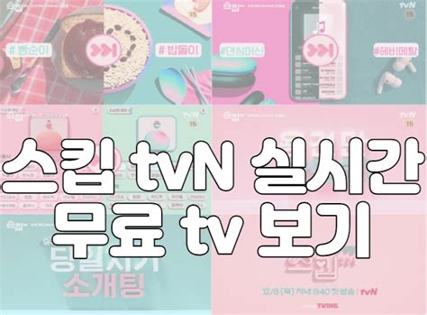 스킵 tvN 실시간 무료 tv 보기 소개팅 예능 재방송 다시보기 보러가기 출연진 정보 기본정보 공식영상 무료 보러