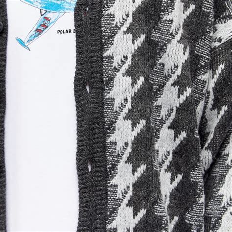 Polar Skate Co Louis Houndstooth Cardigan Grey End