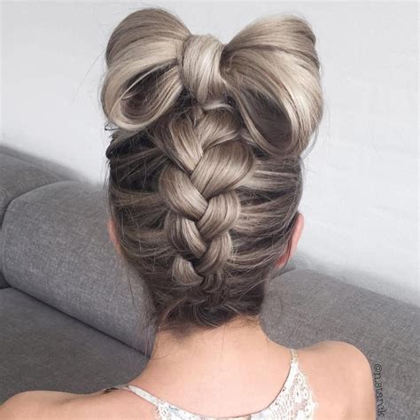 Upside Down Braid With A Bow Updo Cool Braid Hairstyles Braided