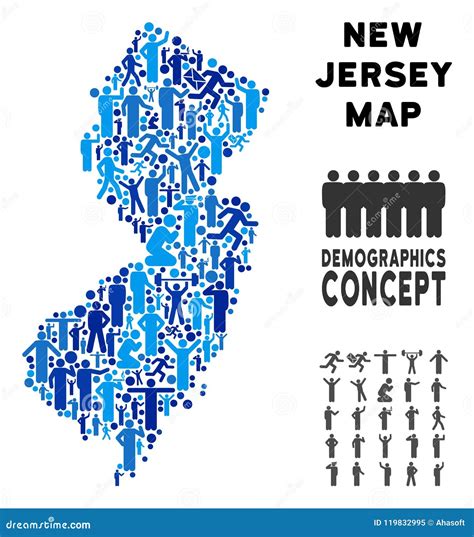 Mapa Del Estado De New Jersey Del Demographics Ilustraci N Del Vector
