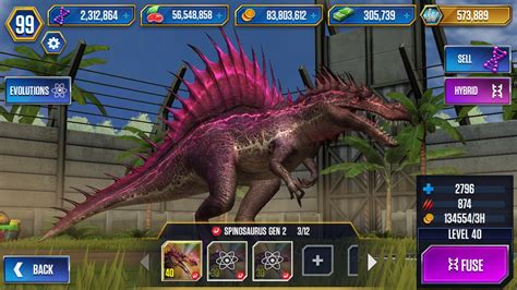 Maxed Spinosaurus Gen D R Jurassicworldapp