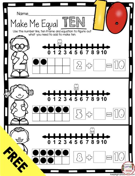 Free Making 10 Addition Worksheets Assessments And Centers