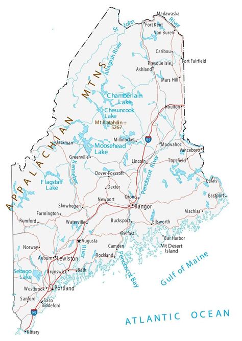 Map Of Maine With Cities Large World Map