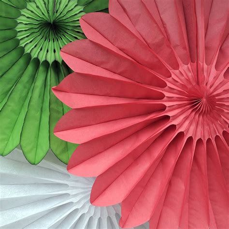 Deluxe Tissue Paper Fan Party Decoration By Peach Blossom Paper Fan