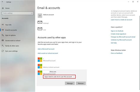 How To Manage Email And Account Settings On Windows 10 Windows Central