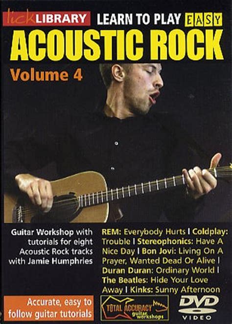 You'll want to always continue learning more on the guitar as you go because with practice you will get better and better, but it's good to have a starting you can use either an acoustic or an electric guitar to suit your desired sound. LEARN TO PLAY EASY ACOUSTIC ROCK VOLUME 4 GUITAR LICK LIBRARY DVD TUITIONAL - South Coast Music