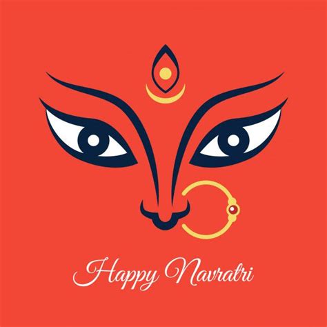 Happy Navratri Illustration With Maa Durga Face | Happy navratri images, Happy navratri ...