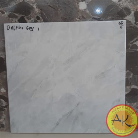 Jual Keramik Lantai Dinding Motif Marmer Glossy Kilap 40x40 Delphi Grey