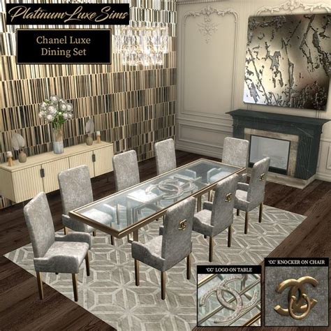Cc Luxe Dining Set Platinumluxesims Sims 4 Houses Sims 4 Bedroom
