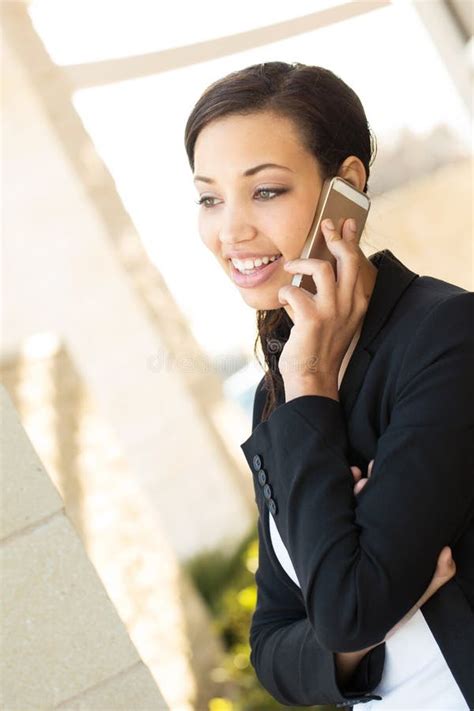 business woman talking on her mobile phone outside an office bussiness stock image image of