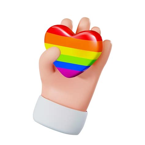 Premium Vector 3d Render Of An African American Hand Holding A Lgbt Community Rainbow Heart