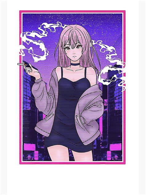 Aesthetic Vaporwave Anime Girl Japanese Kanji Kawaii Waifu Art Board