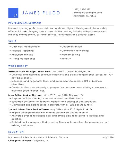 Banking Resume Examples To Use In 2023