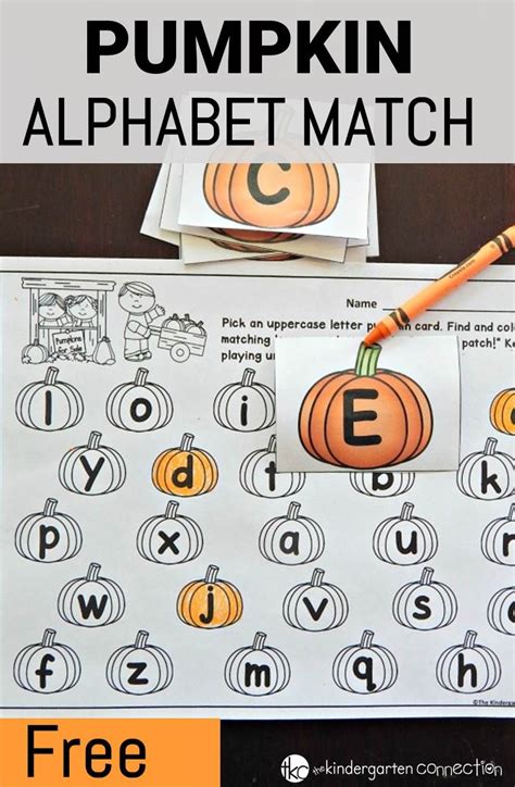 Pumpkin Alphabet Match Fall Kindergarten Halloween Kindergarten
