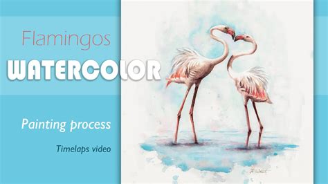 Flamingos Bird Watercolor Process Video Timelaps How To Paint Birds