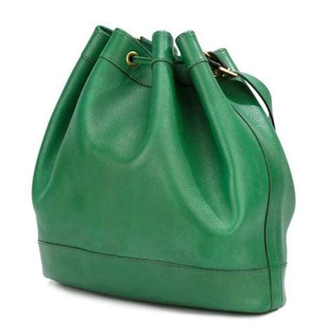 Hermes Vintage Green Leather Hermes Market Bucket Bag The Chic Selection