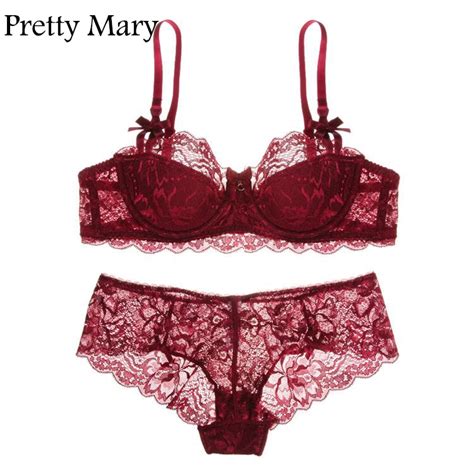 Pretty Mary Women Perfect Shape Bra And Panties Sets Very Sexy Lace