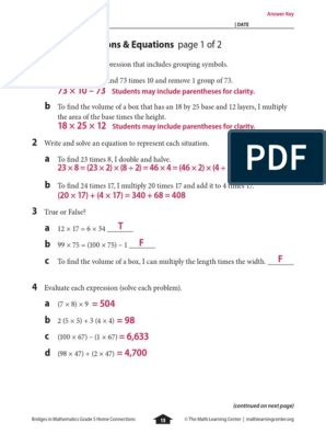 The purpose of these practice. Bridges in mathematics grade 5 student book answer key, casaruraldavina.com