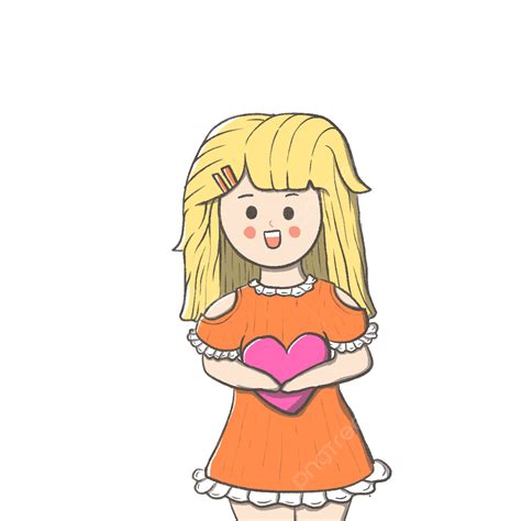 Chibi 포옹 사랑 인형 애니메이션 귀여운 소녀 선물 마음 사랑 Png 일러스트 및 Psd 이미지 무료 다운로드