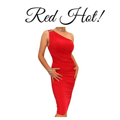 Red Hot Turn Up The Heat In This Figure Hugging One Shoulder Dress