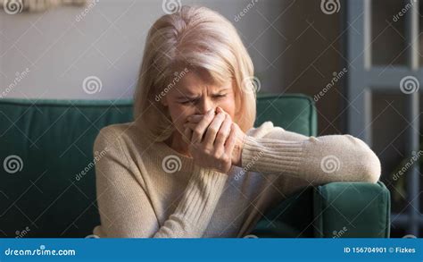 Sad Stressed Middle Aged Woman Widow Mourning Crying At Home Stock Image Image Of Older