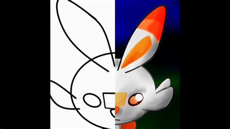 Scorbunny Drawing Made With Paint Youtube