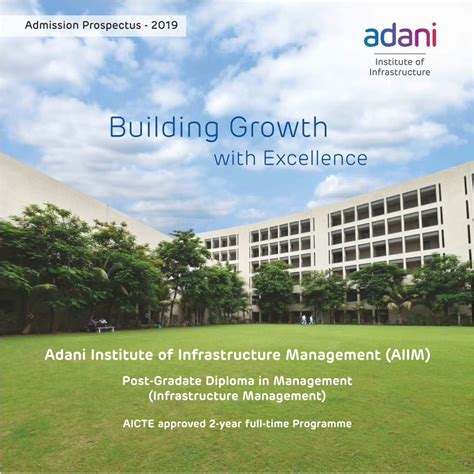 Pdf Aiim Admission Brochure Adani Institute Of Infrastructure · The