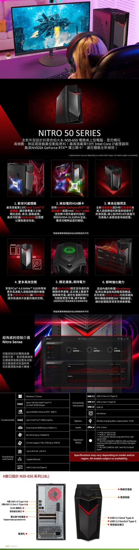 Acer Nitro 50｜n50 650 I5 13400f16g512g Ssdgtx1650w11h Acer 台灣官方商城