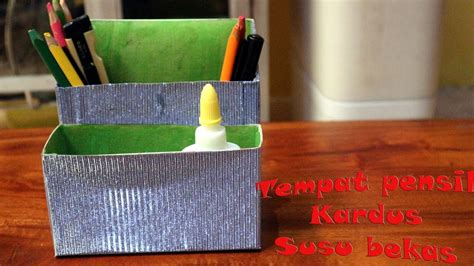 Diy Cara Membuat Tempat Pensil Dari Kardus Susu Bekas Youtube