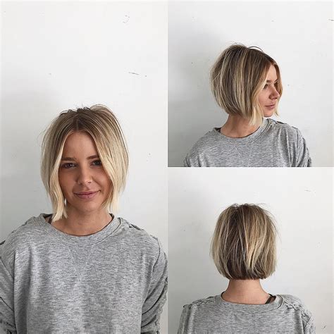 Here is a pixie cut with choppy layers and blonde highlights. Undone Center Parted Blunt Bob with Face Framing Wave and ...