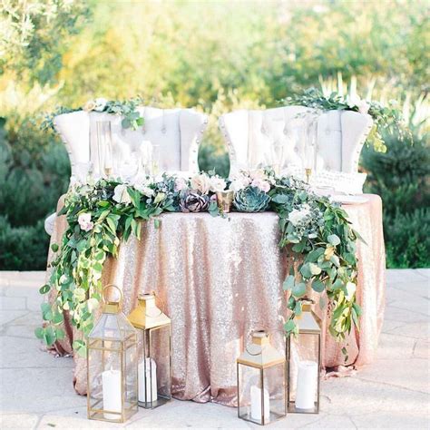 Bride groom stock vectors, clipart and illustrations. Rose Gold Sequin Sweetheart Table with Kings Chairs ...