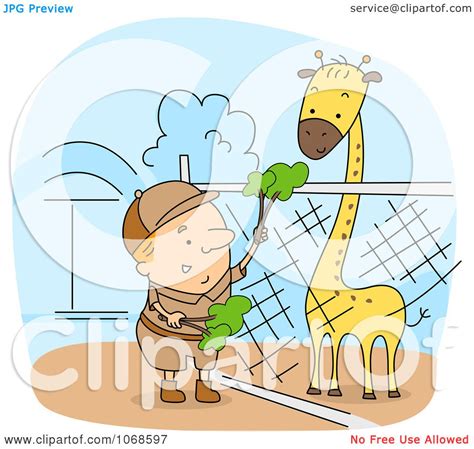 Published march 29, 2019 by danny prater. Clipart Zookeeper Feeding A Giraffe - Royalty Free Vector Illustration by BNP Design Studio #1068597