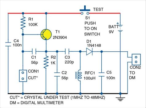 Portable Crystal Tester Detailed Circuit Diagram Available