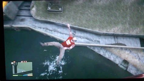 Grand Theft Auto V Jumping Off Bridge Support Fail Youtube