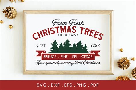 Farm Fresh Christmas Tree Farm Svg Dxf Png Eps Pdf 1022913 Cut