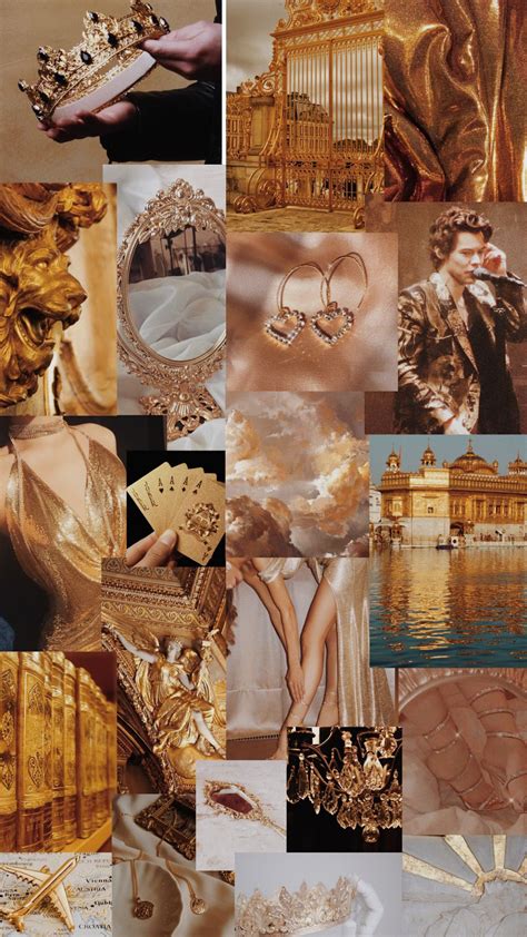 35 Pics Royal Gold Aesthetic Wall Collage Digital Download