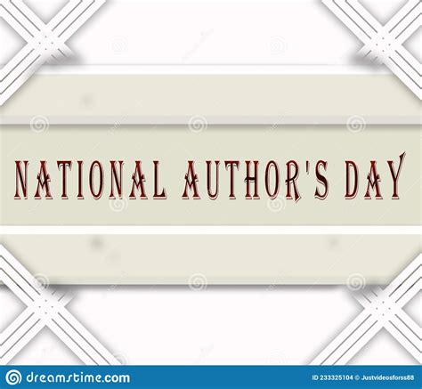 November Month Day Of Novembernational Author S Day On White