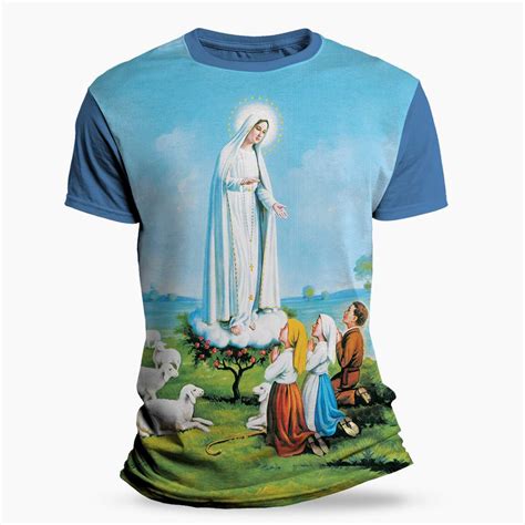 Camiseta Religiosa Católica Nossa Senhora De Fátima Atacado E