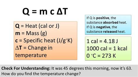Physics Thermodynamics Units In Calculations Of Heat Q Math