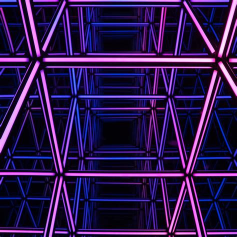 Download Wallpaper 2780x2780 Neon Light Reflection Purple Dark Ipad
