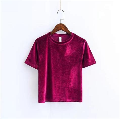 Fashion Brand Short Sleeve Velour Shirt New Woman Solid Color O Neck Velvet Blouse Tee Tops Plus