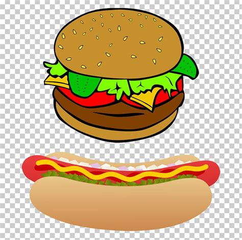 Hamburger Hot Dog French Fries Cheeseburger Fast Food Png Clipart