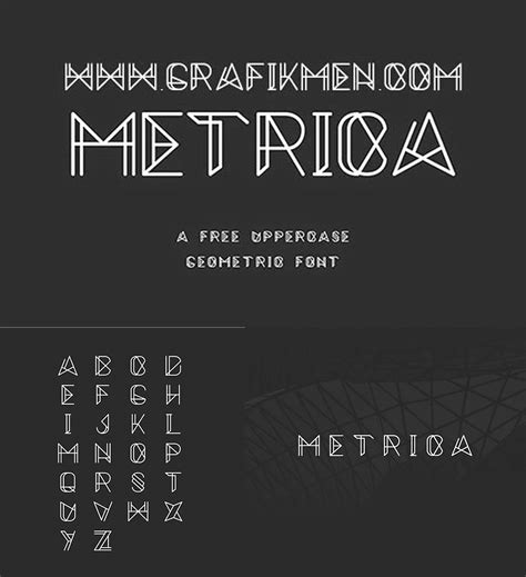 Metrica Font Is A New Uppercase Sharp And Mechanical Typeface Inspired