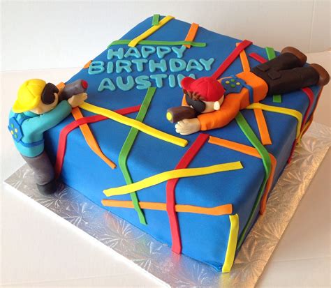Laser tag birthday parties are a great way for kids to have fun in an exciting but safe enviroment. Laser tag cake | Laser tag birthday party, Laser tag ...
