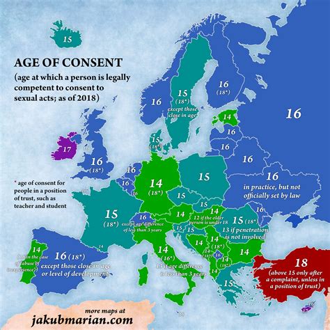 Legal Age Of Sexual Consent In Europe And Turkey 2018 R Mapporn